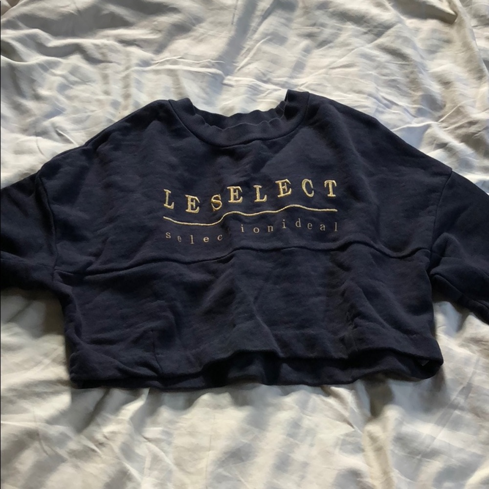 Cropped Crewneck navy sweatshirt longlsleeve